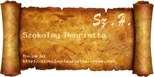 Szokolay Henrietta névjegykártya